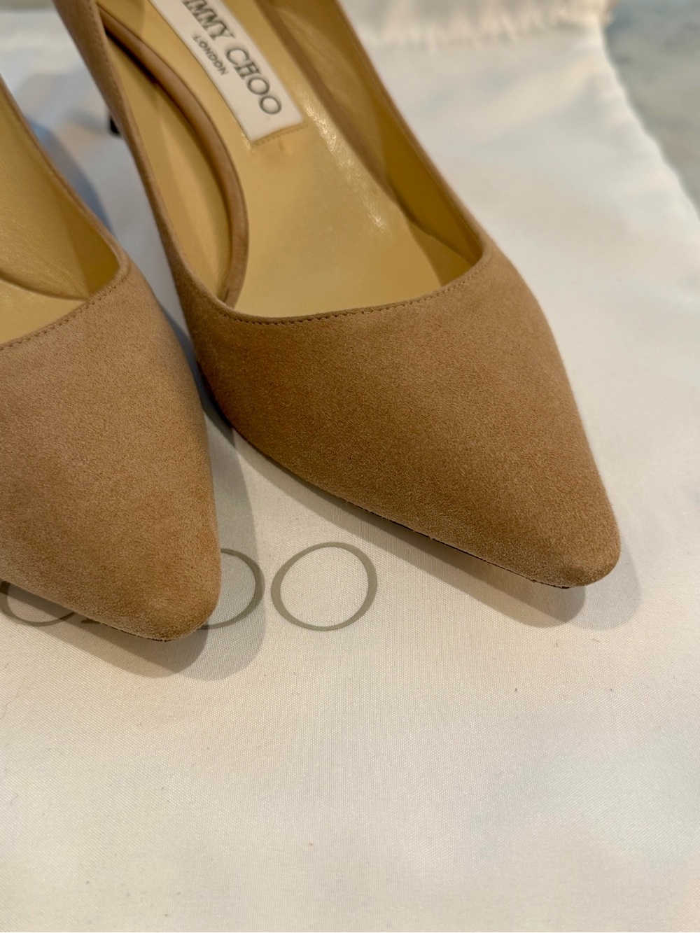 Jimmy Choo Romy 60 Nude Suede Pumps - Picture 5 of 6